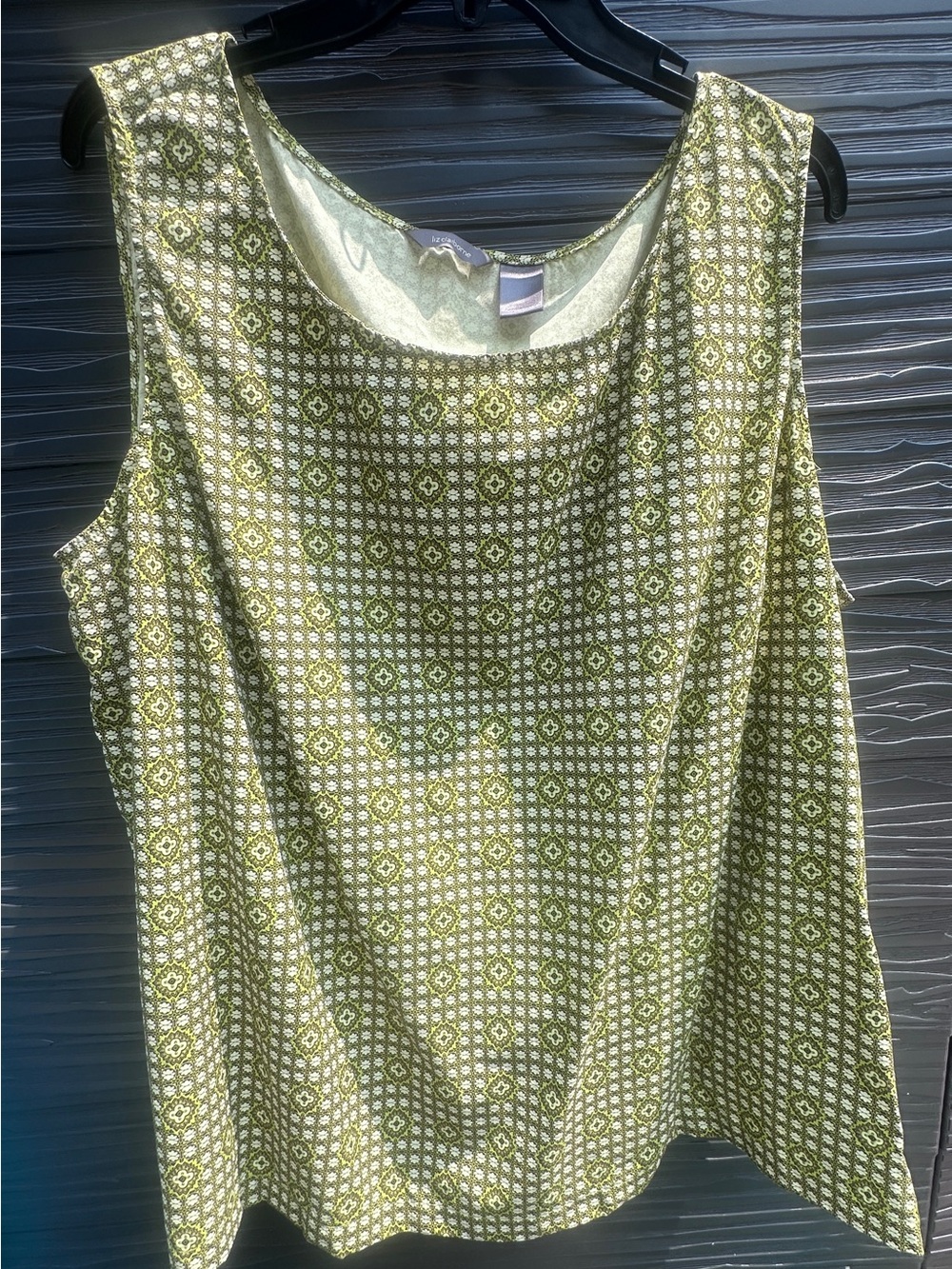 Liz Claiborne Silk Geometric Tank Top